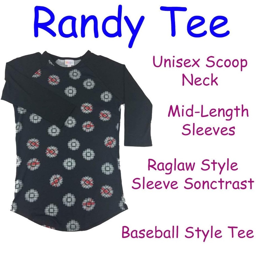 Gray and Red Arrow Pattern LulaRoe Randy Top - Picture 10 of 10